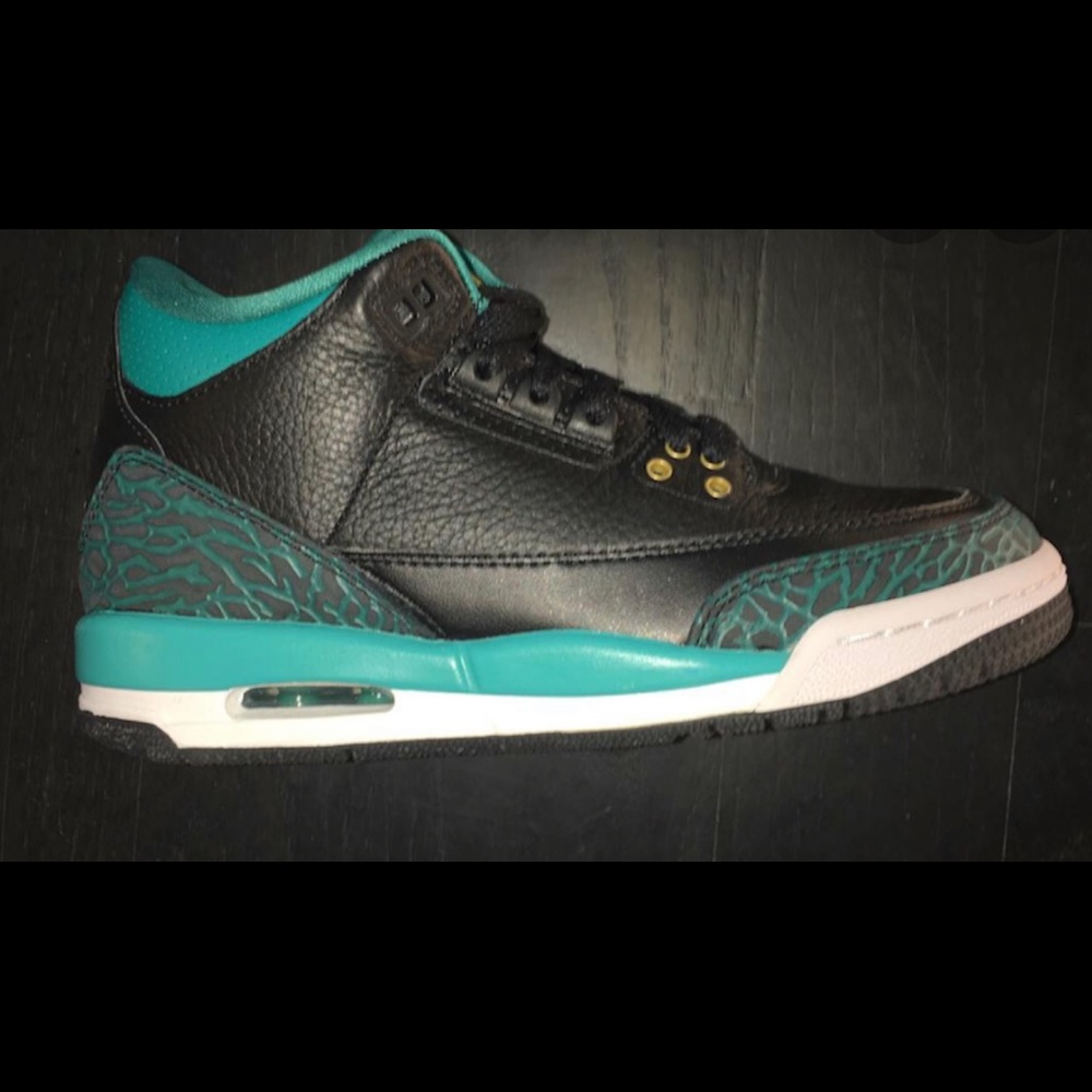 JORDAN 3 GS BLACK TEAL GOLD